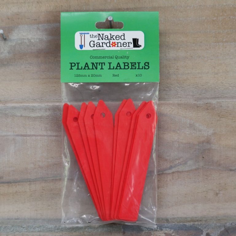 Red Plastic Labels Packet The Naked Gardener